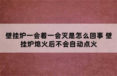 壁挂炉一会着一会灭是怎么回事 壁挂炉熄火后不会自动点火